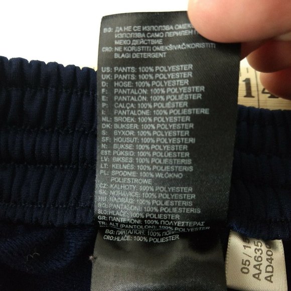 Adidas Women's Blue Logo 3 Stripes Open Hem Sweatpants Navy Blue Size L - Picture 7 of 10